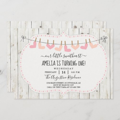 Personalized Girls Valentine Day Birthday Party Invitation