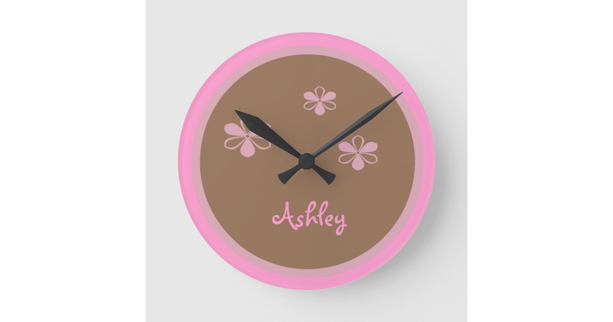 Personalized Girls Wall Clock Zazzle