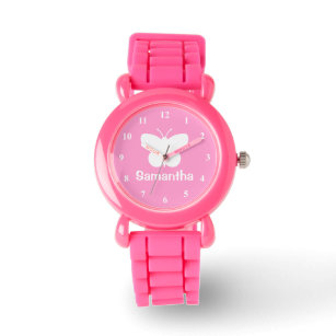 Personalized girl's watch   butterfly silhouette
