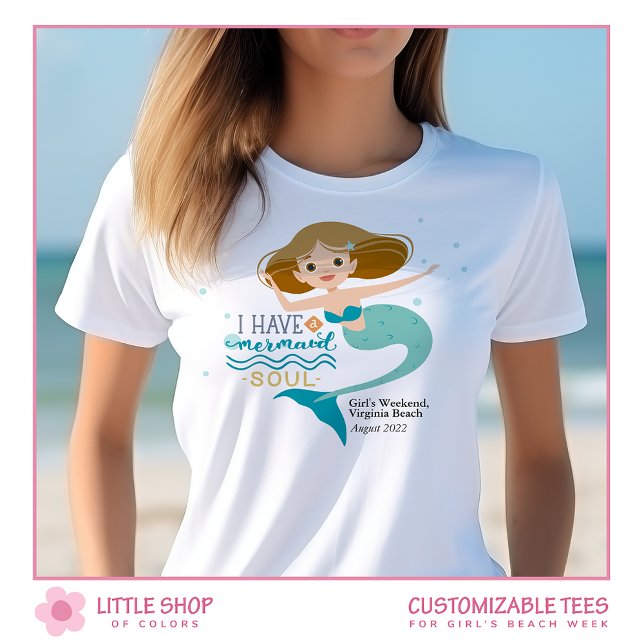 Personalized Girls Week Mermaid Soul T-Shirt (Creator Uploaded)