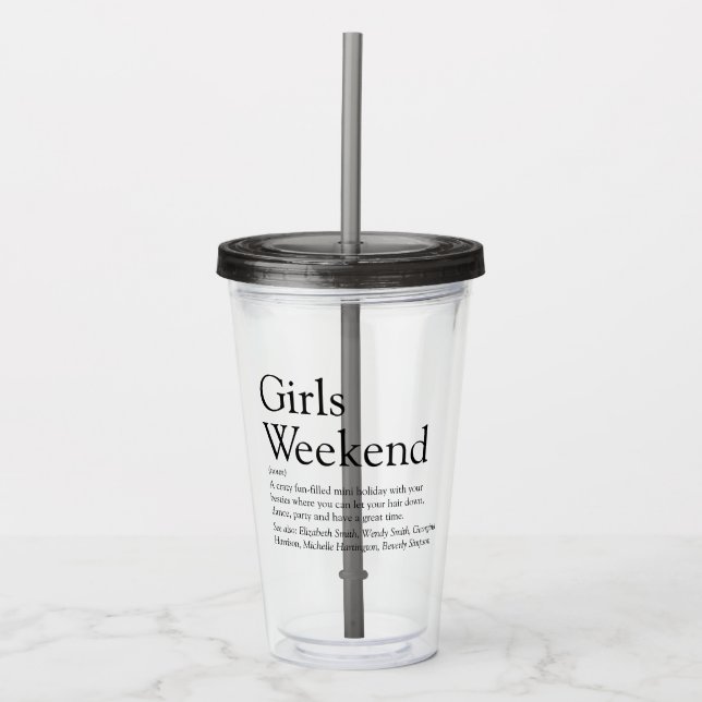 Personalized Girls Weekend Definition Acrylic Tumbler (Front)