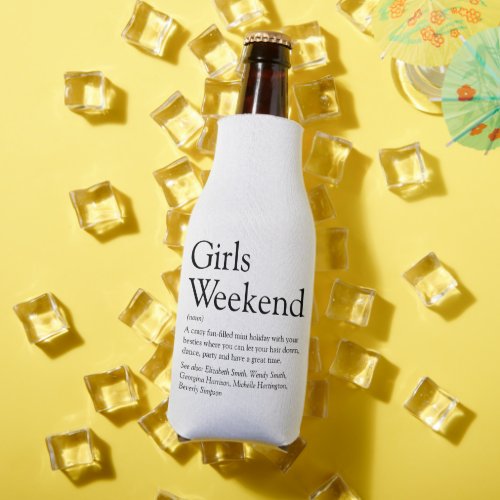 Personalized Girls Weekend Definition Bottle Cooler