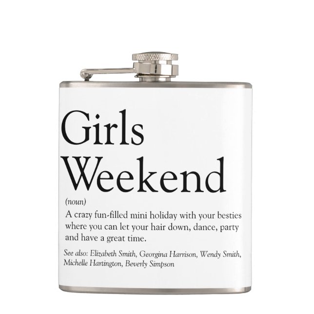 Personalized Girls Weekend Definition Flask (Front)
