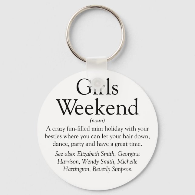 Personalized Girls Weekend Definition Keychain (Front)