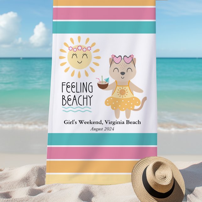 Personalized Girls Weekend Feeling Beachy Beach Towel (Creator Uploaded)