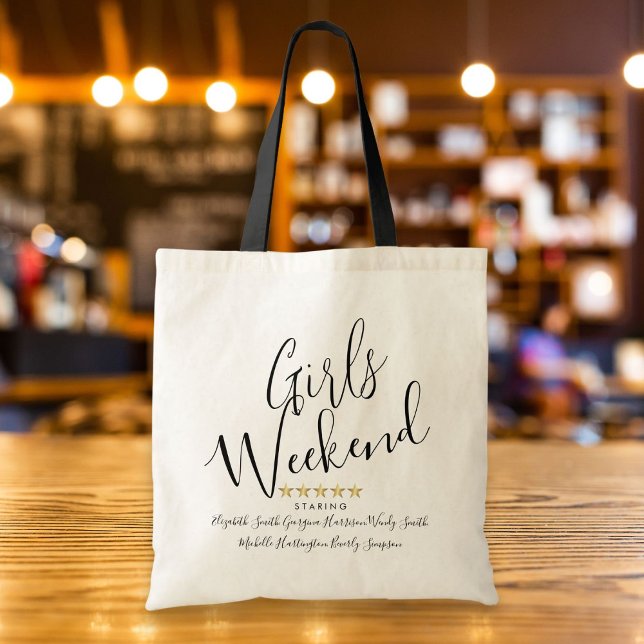 Personalized Girls Weekend Five Star Tote Bag (Creator Uploaded)