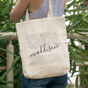 Personalized Girls Weekend Trip Custom Tote Bag