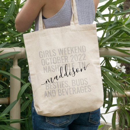 Personalized Girls Weekend Trip Custom Tote Bag