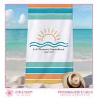 Personalized Girls Weekend Tropical Stripes