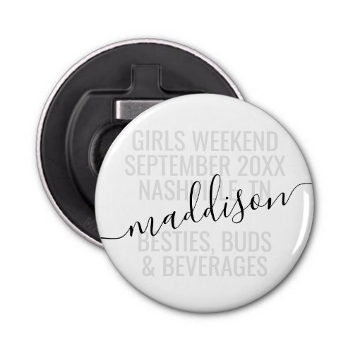 Personalized Girls Weekend Vacation Trip Bottle Opener