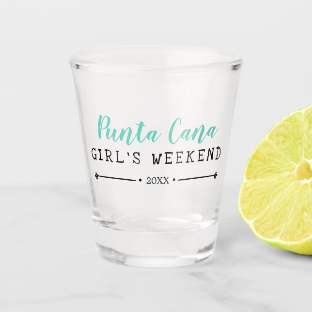 Personalized Girl's Weekend Year Shot Glass (Front)