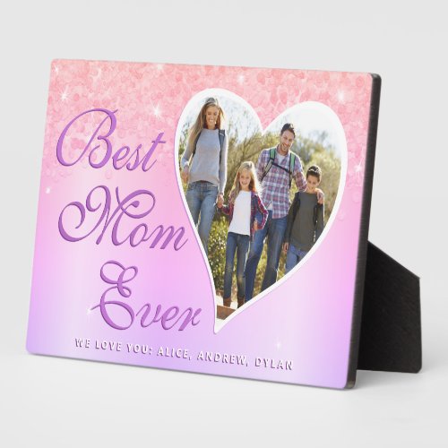 Personalized Girly Best Mom Ever Plaque