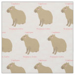 Personalized Girly Capybara Pattern on light pink Fabric