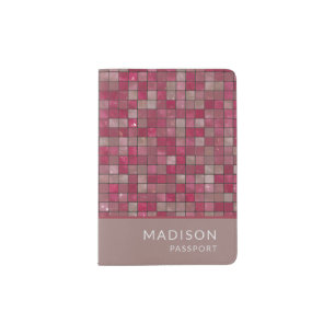 Personalized Girly Chic Modern Geometric Pattern Passport Holder