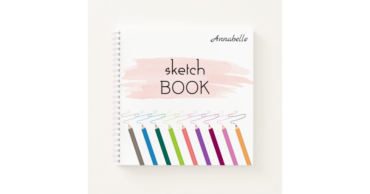 Personalized Engraved Sketchbook for Kids Sketch Pad With Name & Cute  Designs Colored Pencils Included Gift for Kid That Likes Art 