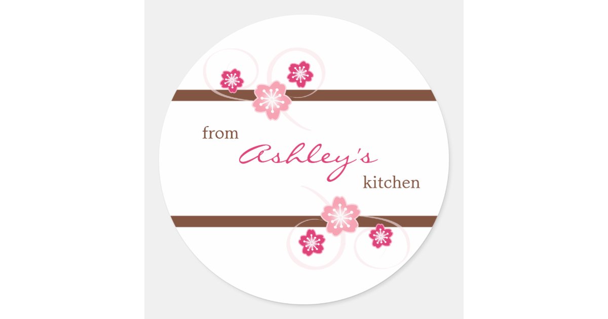 Personalized Girly Floral Canning Kitchen Stickers Zazzle Com
