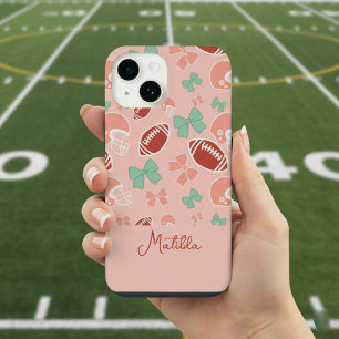 Personalized Girly Football Bow Pattern Phone Case