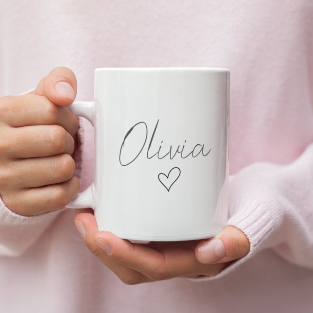 Personalized Girly Gift Mug with Name & Heart | Cu (Creator Uploaded)