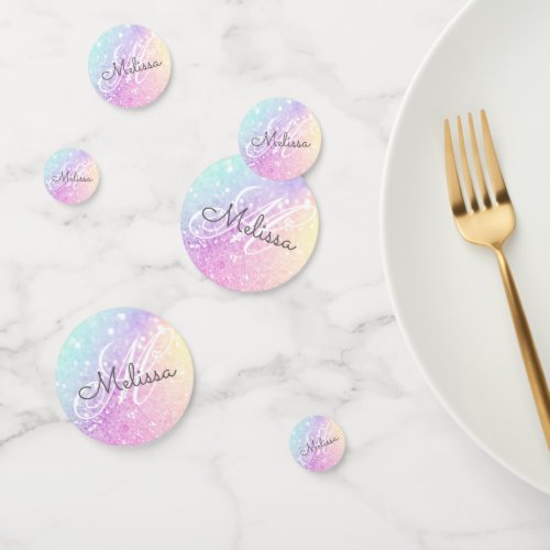 Personalized Girly Glam Holographic Glitter Confetti
