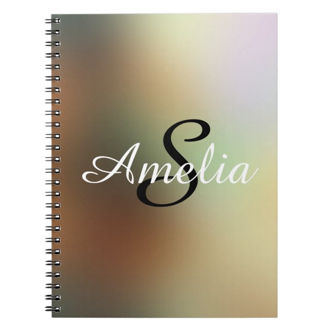 Personalized Girly Glitter Sparkles Blur Name Notebook (Front)