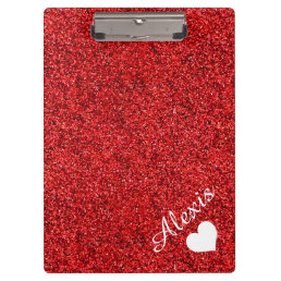PERSONALIZED GIRLY GLITTER WITH NAME CLIPBOARD