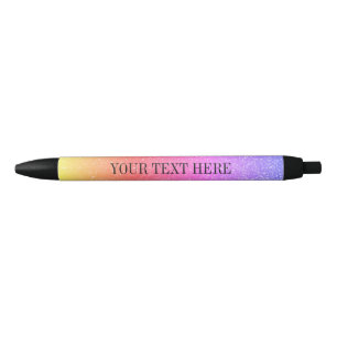 Personalized girly glittery rainbow gradient pen