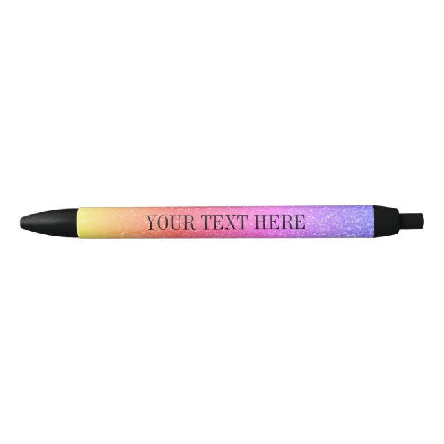 Personalized girly glittery rainbow gradient pen (Front)