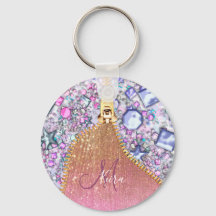 Personalized Girly Gold Glitter Monogrammed Rose