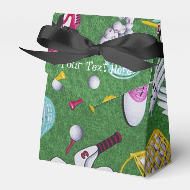 Personalized Girly Golf Pattern Favor Box (Front Side)