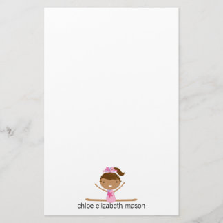 Personalized Girly Gymnastics Stationery