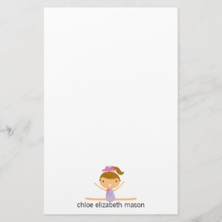Personalized Girly Gymnastics Stationery