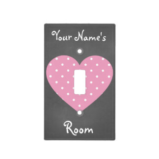 Personalized Girly Heart Custom Light Switch Cover