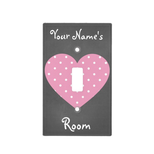 Personalized Girly Heart Custom Light Switch Cover (Front)