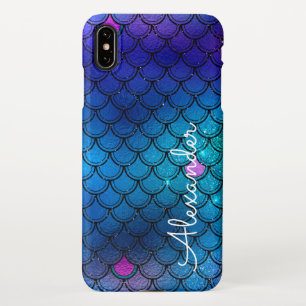 Personalized Girly Mermaid Scales Named Girls iPhone XS Max Case