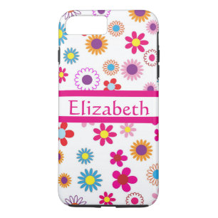 Personalized Girly Modern Daisies With Name iPhone 8 Plus/7 Plus Case