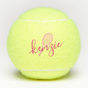 Personalized Girly Name Pink Tennis Balls
