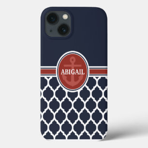 Personalized Girly Nautical Anchor Template iPhone 13 Case