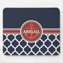 Personalized Girly Nautical Anchor Template Mouse Pad