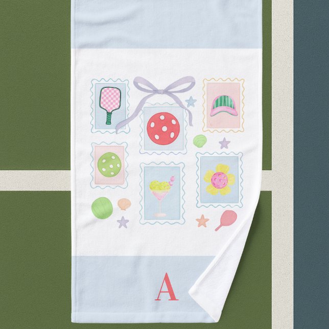 Personalized Girly Pickleball Stamps  Hand Towel (Creator Uploaded)