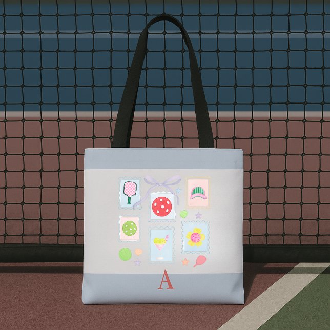 Personalized Girly Pickleball Stamps  Tote Bag (Creator Uploaded)