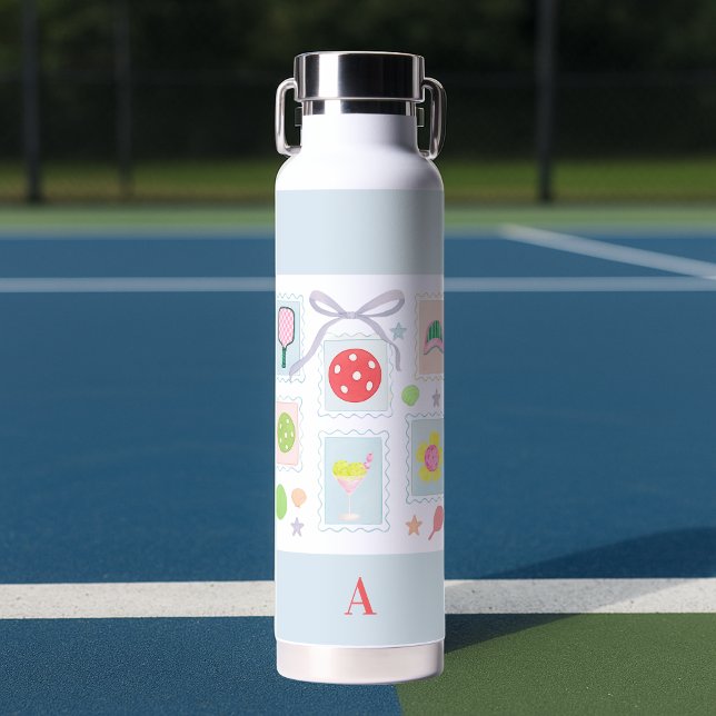 Personalized Girly Pickleball Stamps  Water Bottle (Creator Uploaded)
