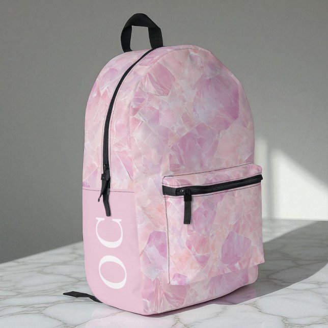 Personalized Girly Pink Gemstone Girls Pretty Printed Backpack (Personalized Girly Pink Gemstone Girls Pretty Printed Backpack)