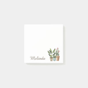 Personalized Girly Potted Plants Post-it Notes