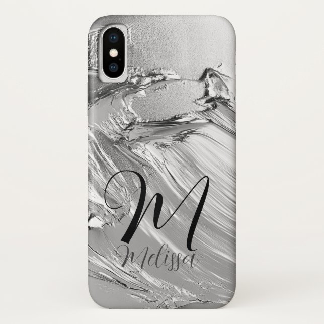 Personalized Girly Rose Gold Glitter Sparkles Name Case-Mate iPhone Case (Back)