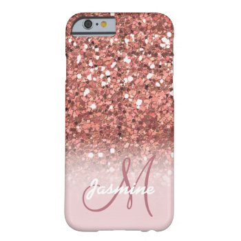 Personalized Girly Rose Gold Glitter Sparkles Name Barely There Iphone 6 Case by epclarke at Zazzle