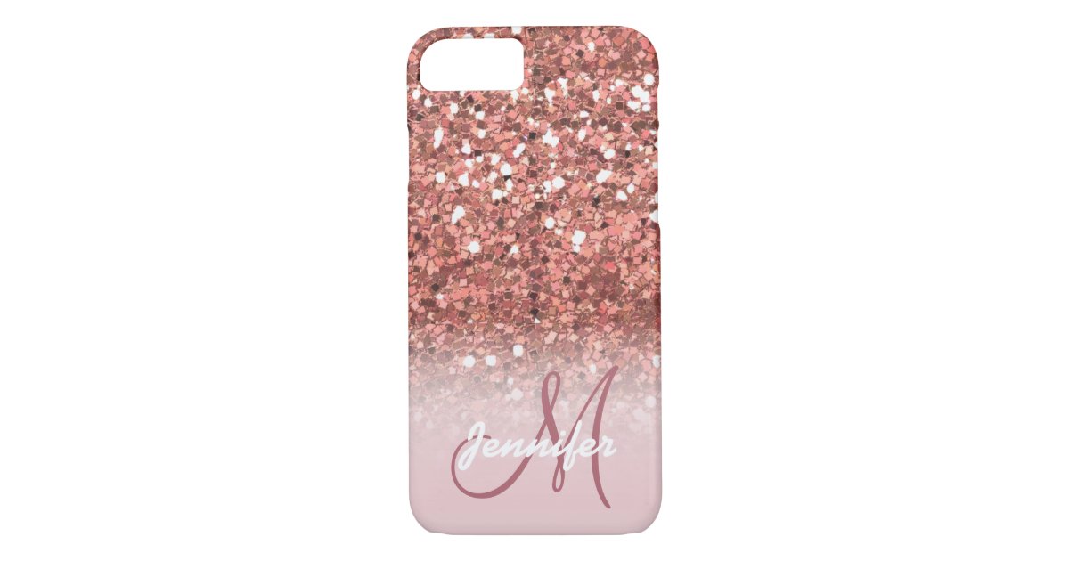 Elegant girly rose gold glitter white marble pink Case-Mate iPhone