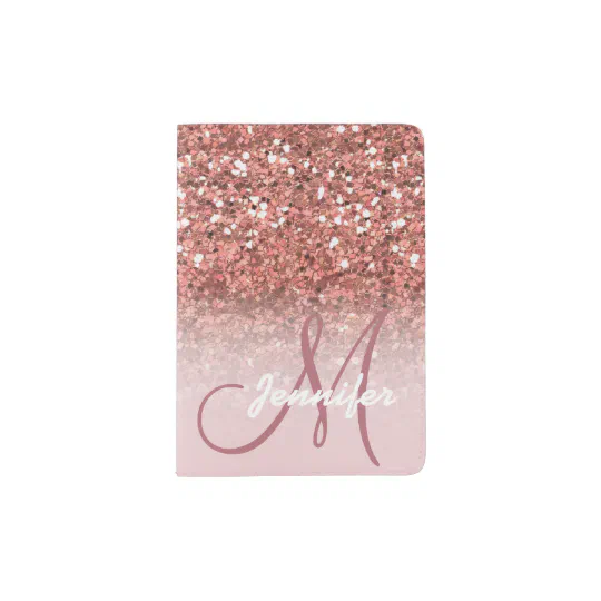 Personalized Rose Gold Passport Holder