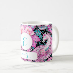 Personalized Girly Unicorn Fantasy Gift for Her Coffee Mug
