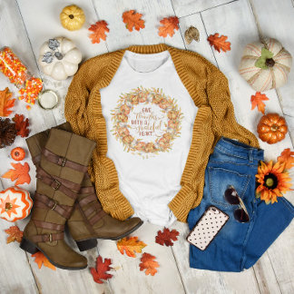 Personalized Give Thanks Pumpkin Wreath Apron Sweatshirt