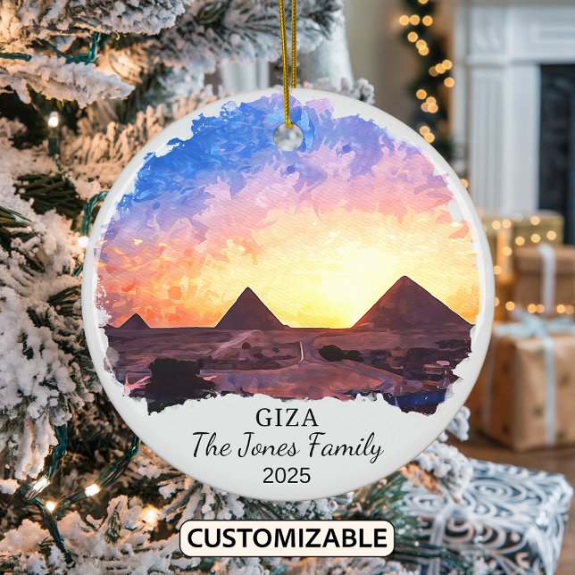Personalized Giza Ornament, Egypt Ceramic Ornament (Creator Uploaded)